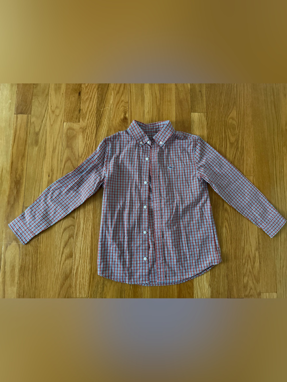 Vineyard Vines Classic Red Plaid Long-Sleeve Button-Up Shirt - Boys 7